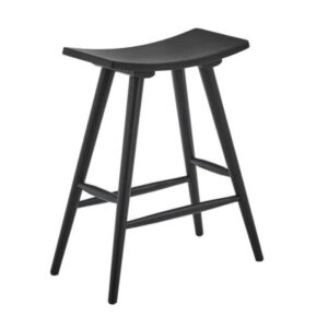 Kursi Bar Kayu Jati Black  Kursi Cafe Tanpa Sandaran  Barstool Retro - Gambar 2