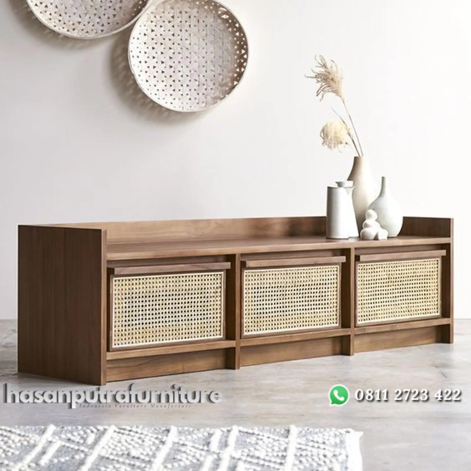 Bufet kayu jati tpk pintu rotan motif terbaru lemari tv terbaik Indonesia Furniture 1 Bufet kayu jati tpk pintu rotan motif terbaru lemari tv terbaik Indonesia Furniture