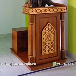 Mimbar minimalis kayu jati mimbar mushola terbaru Indonesia Furniture