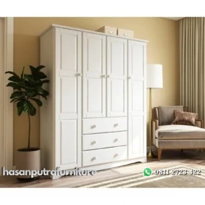 Almari pakaian full duco lemari pakaian 4 pintu Indonesia Furniture