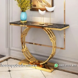 Meja konsul marmer kaki stainless gold console table terbaik Indonesia Furniture