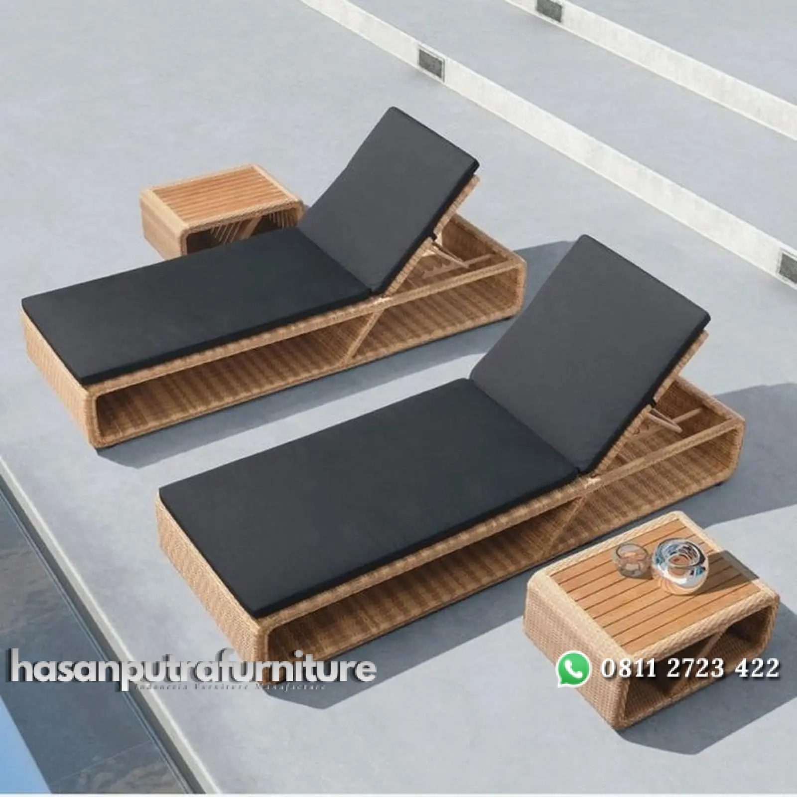 Lounger outdoor rotan sintetis lonjer terbaru dengan bantalan Indonesia Furniture 1 Lounger outdoor rotan sintetis lonjer terbaru dengan bantalan Indonesia Furniture