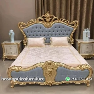 Dipan tempat tidur ukir sandaran busa Indonesia Furniture