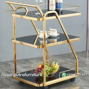 trolly makanan stainless top glass premium Indonesia Furniture