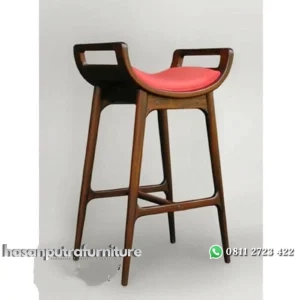 Kursi bar dudukan lengkung kombinasi busa kursi bar kayu jati Indonesia Furniture
