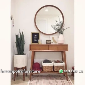 Meja rias retro kayu jati cermin terbaru Indonesia Furniture