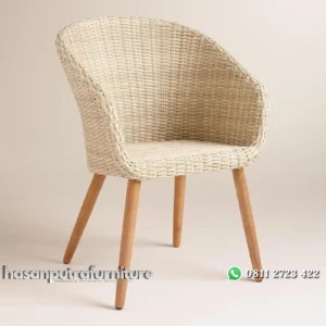 Kursi rotan sintetis terbaru kaki kayu jati Indonesia Furniture