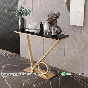 meja konsole / console table besi gold modern top marble Indonesia Furniture