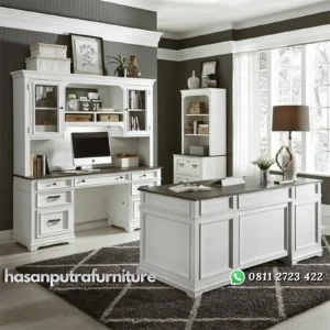 Set meja kantor terbaru finishing duco almari kerja modern Indonesia Furniture