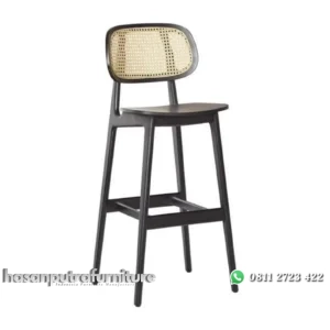 Kursi bar terbaru sandaran rotan kursi bar kayu jati Indonesia Furniture