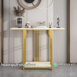 meja konsul / console tables besi gold top marble luxury Indonesia Furniture