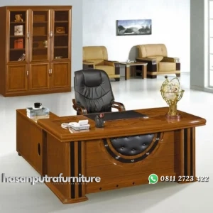 Meja kantor leter L terbaru meja kerja kayu jati modern Indonesia Furniture