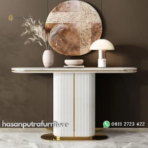 meja konsol / console table stainless modern luxury top marble premium Indonesia Furniture
