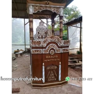 Mimbar masjid terbaru finishing kombinasi marmer Indonesia Furniture