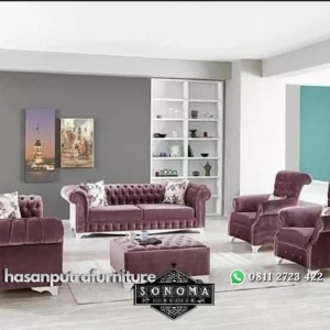 kursi sofa casterfiel ungu ( nakas jati, lemari jati, dipan jati) Indonesia Furniture