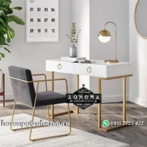 meja kerja besi gold ( meja rias, meja konsul, lemari, sofa tamu) Indonesia Furniture
