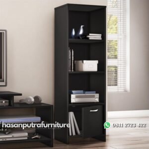 Rak Buku Minimalis Jati Black Hasan Putra Furniture Jepara - Indonesia Furniture