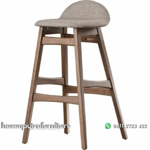 Kursi bar terlaris kayu jati dudukan busa lengkung Indonesia Furniture