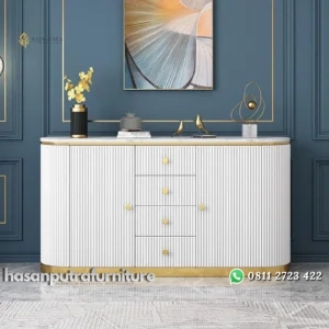 console table / credenza stainless salur top marble premium Indonesia Furniture