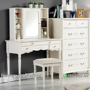 Meja rias dan nakas terbaru tolet finishing duco Indonesia Furniture