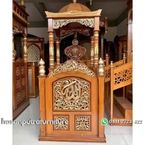Mimbar masjid kubah terlaris mimbar kayu jati murah - DP Indonesia Furniture
