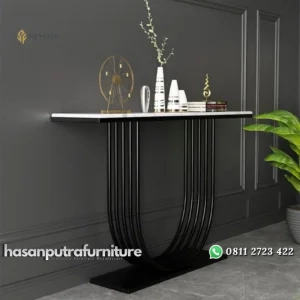 meja konsol / console table besi top marble premium Indonesia Furniture
