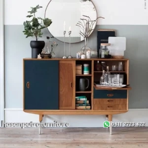 Bufet retro kayu jati rak pajangan terbaik Indonesia Furniture