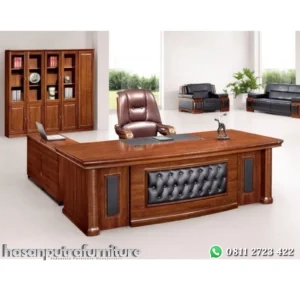 Meja direksi kayu jati kombinasi jok busa meja kerja terbaru Indonesia Furniture