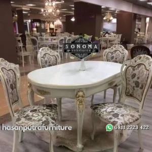 meja makan oval ukir salina ( kursi jati, kursi murah, meja tamu ) Indonesia Furniture
