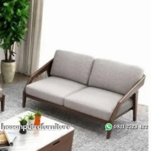 Bangku sofa 2 seater modern kayu jati kursi tamu terbaru Indonesia Furniture