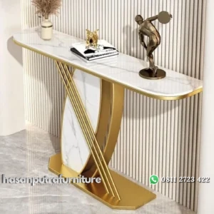 meja konsul / console table stainless gold hairline mix marble luxury Indonesia Furniture