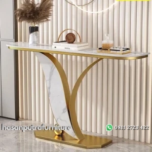 meja konsol / console table stainless premium new model top marble Indonesia Furniture