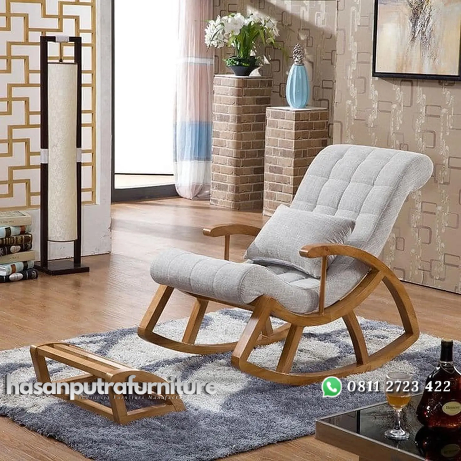 Kursi goyang kayu jati busa empuk kursi santai Indonesia Furniture 1 Kursi goyang kayu jati busa empuk kursi santai Indonesia Furniture