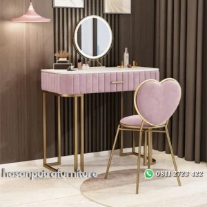 Meja rias kaki besi full jok top marmer tata rias artis terbaru Indonesia Furniture