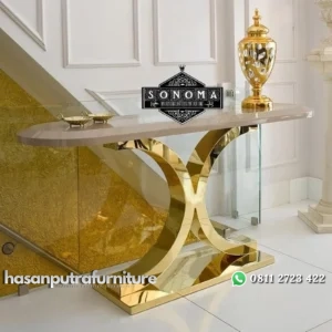 meja konsol stainless gold glosy ( kursi stainless, meja stainless ) Indonesia Furniture