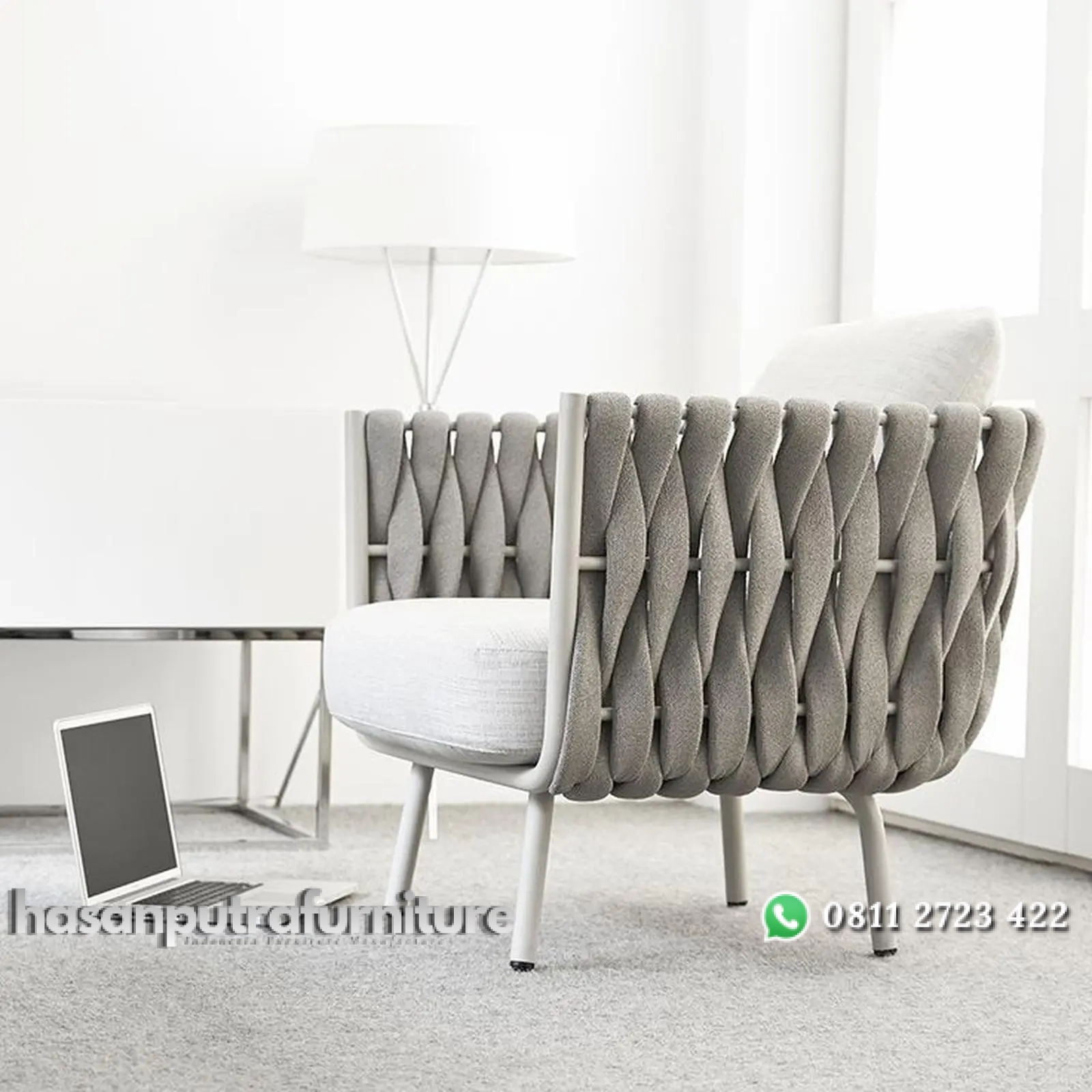 Kursi santai rajut kain tebal rangka aluminium Indonesia Furniture 1 Kursi santai rajut kain tebal rangka aluminium Indonesia Furniture