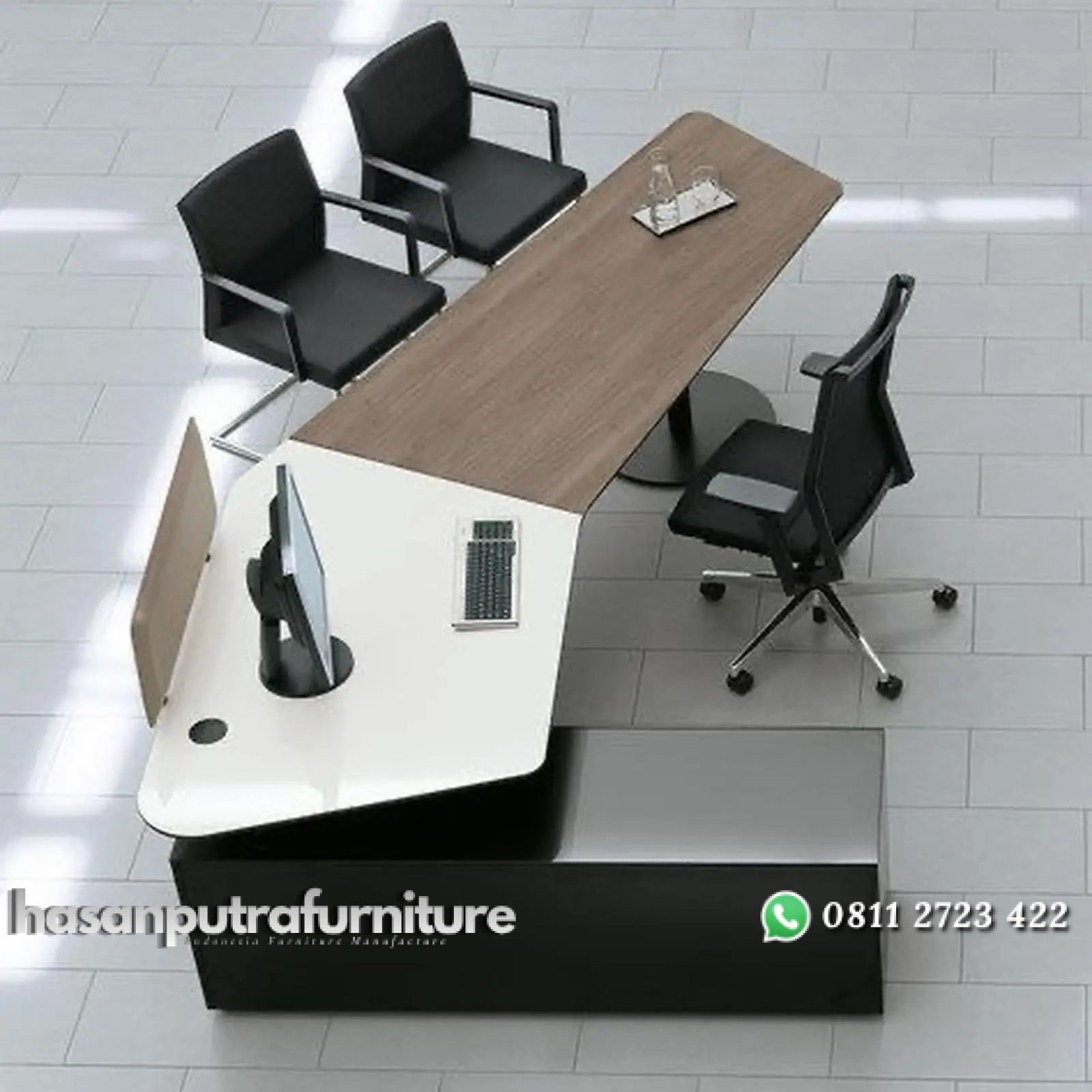 Meja kantor kombinasi kayu jati terbaik meja direksi modern Indonesia Furniture 1 Meja kantor kombinasi kayu jati terbaik meja direksi modern Indonesia Furniture