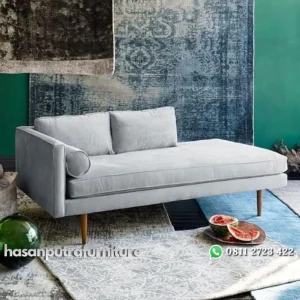 Sofa santai terbaru kain bludru bangku sofa kayu jati Indonesia Furniture