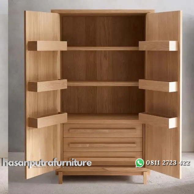 Almari pakaian kayu jati warna bleacing terbaru lemari pakaian modern Indonesia Furniture 2 Almari pakaian kayu jati warna bleacing terbaru lemari pakaian modern Indonesia Furniture - Gambar 2