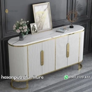 console table / credenza modern stainess top marble luxury Indonesia Furniture
