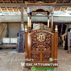 Mimbar masjid ukir jepara kayu jati mimbar murah Indonesia Furniture