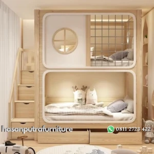 Bunkbed anak kayu jati terbaru tempat tidur anak modern terbaik Indonesia Furniture