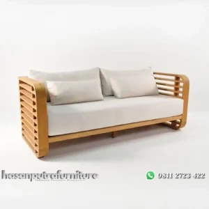 Bangku kayu jati modern dudukan busa Indonesia Furniture