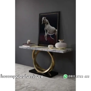 meja konsol / console table luxury stainless mix top marble premium Indonesia Furniture