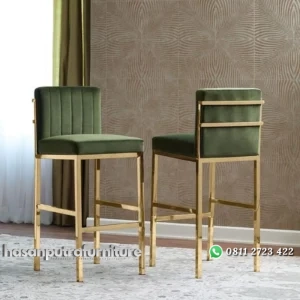 Kursi bar stainless gold bar stool mengkilap terbaik Indonesia Furniture