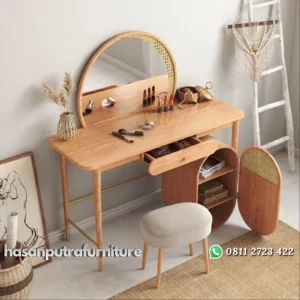 Meja rias terbaru dengan kombinasi rotan alami meja rias kekinian Indonesia Furniture