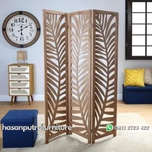 Sketsel kayu jati terbaru penyekat ruangan motif elegan Indonesia Furniture