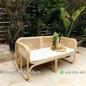 Bangku rotan terbaru dudukan busa kursi rotan alami Indonesia Furniture