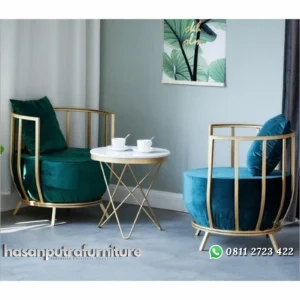 Kursi teras unik dudukan tebal meja top marmer kursi santai terbaru Indonesia Furniture