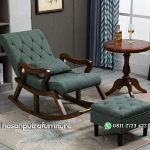 Kursi goyang terbaru dengan lengan kursi santai bantalan tebal Indonesia Furniture